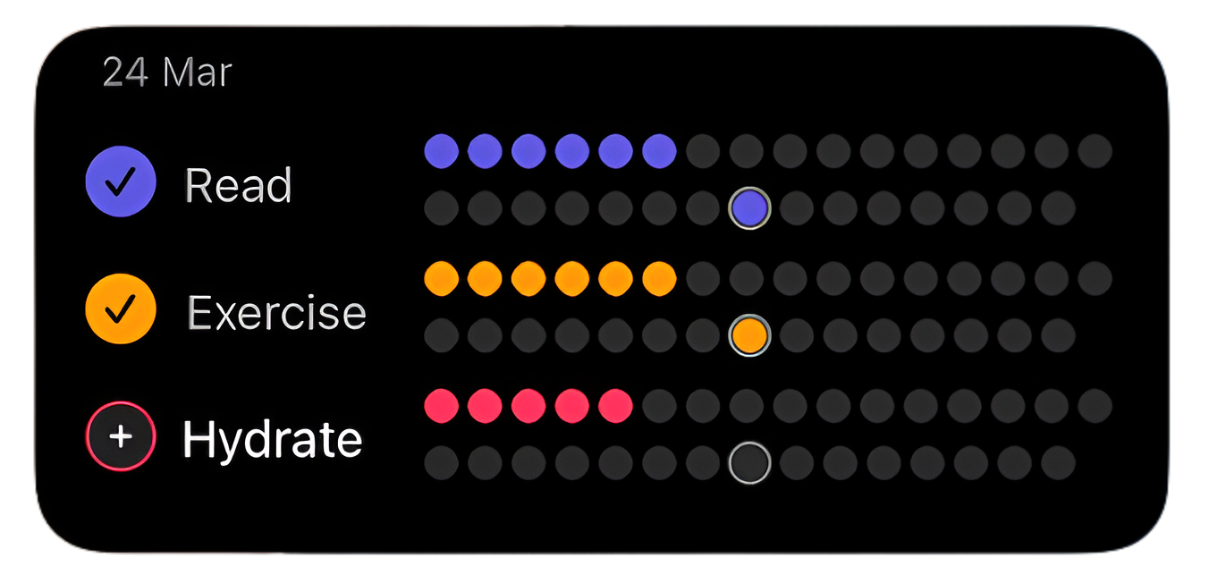 Person using habit tracker