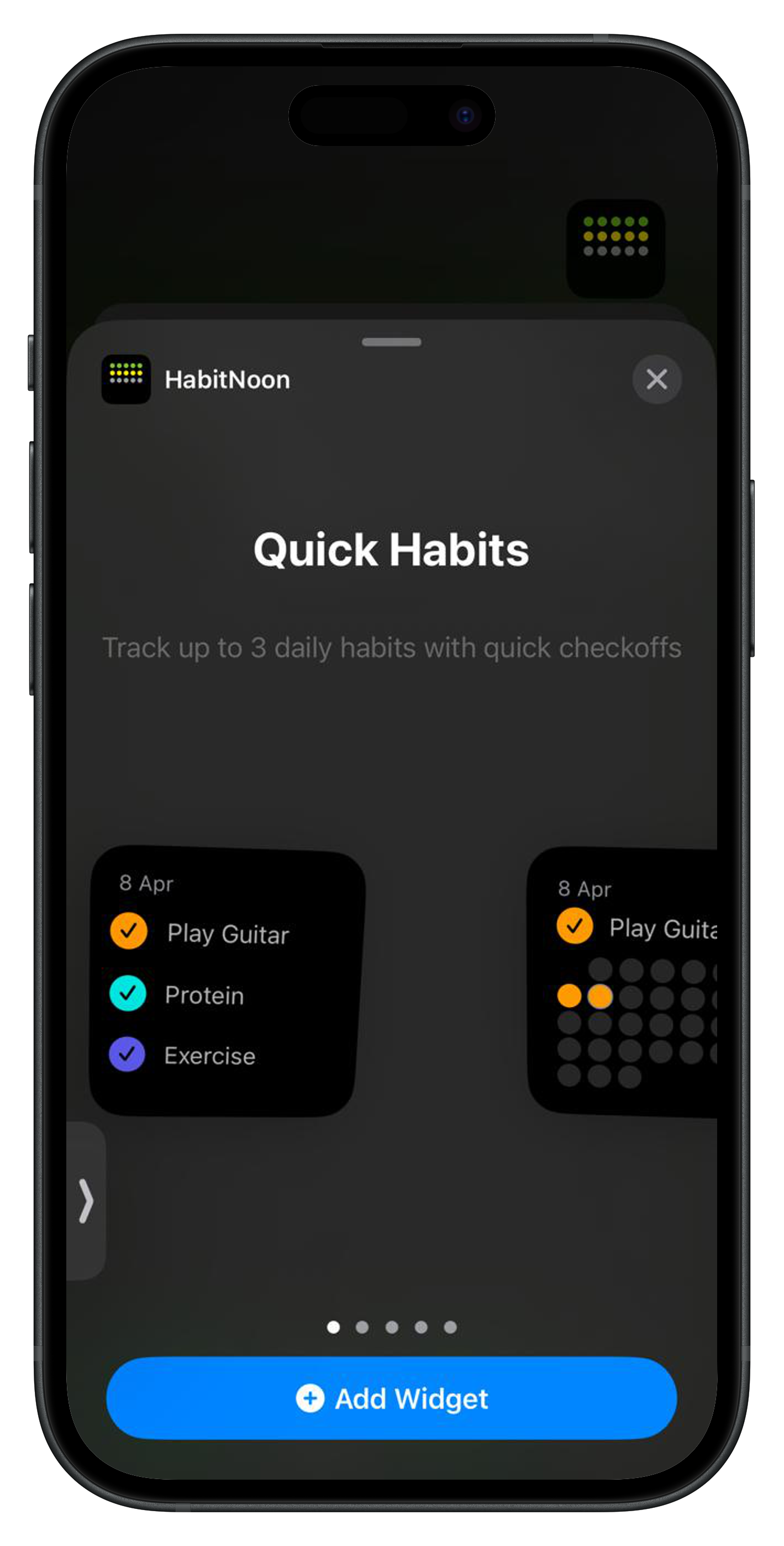 Browsing widget options