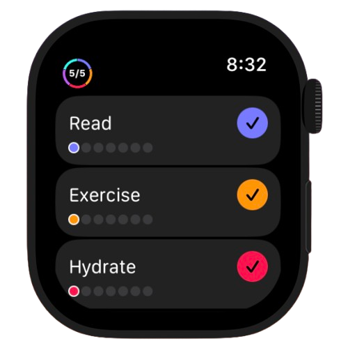 Person using habit tracker
